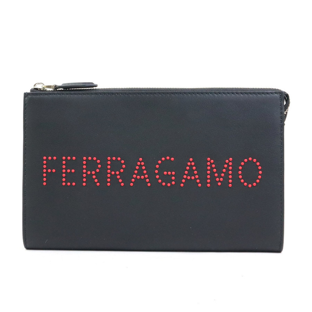 Salvatore Ferragamo clutch bag black leather